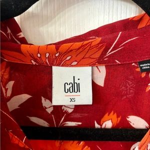 Red floral Cabi blouse XS